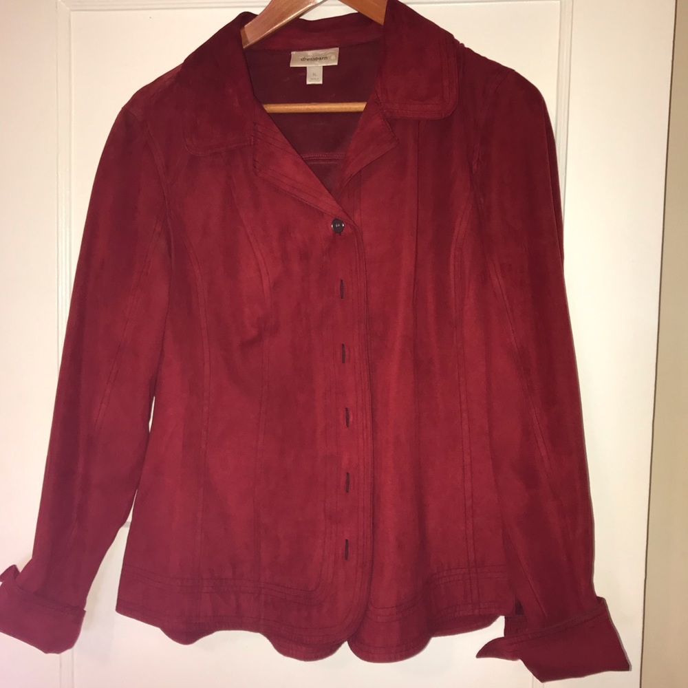 Red leather jacket